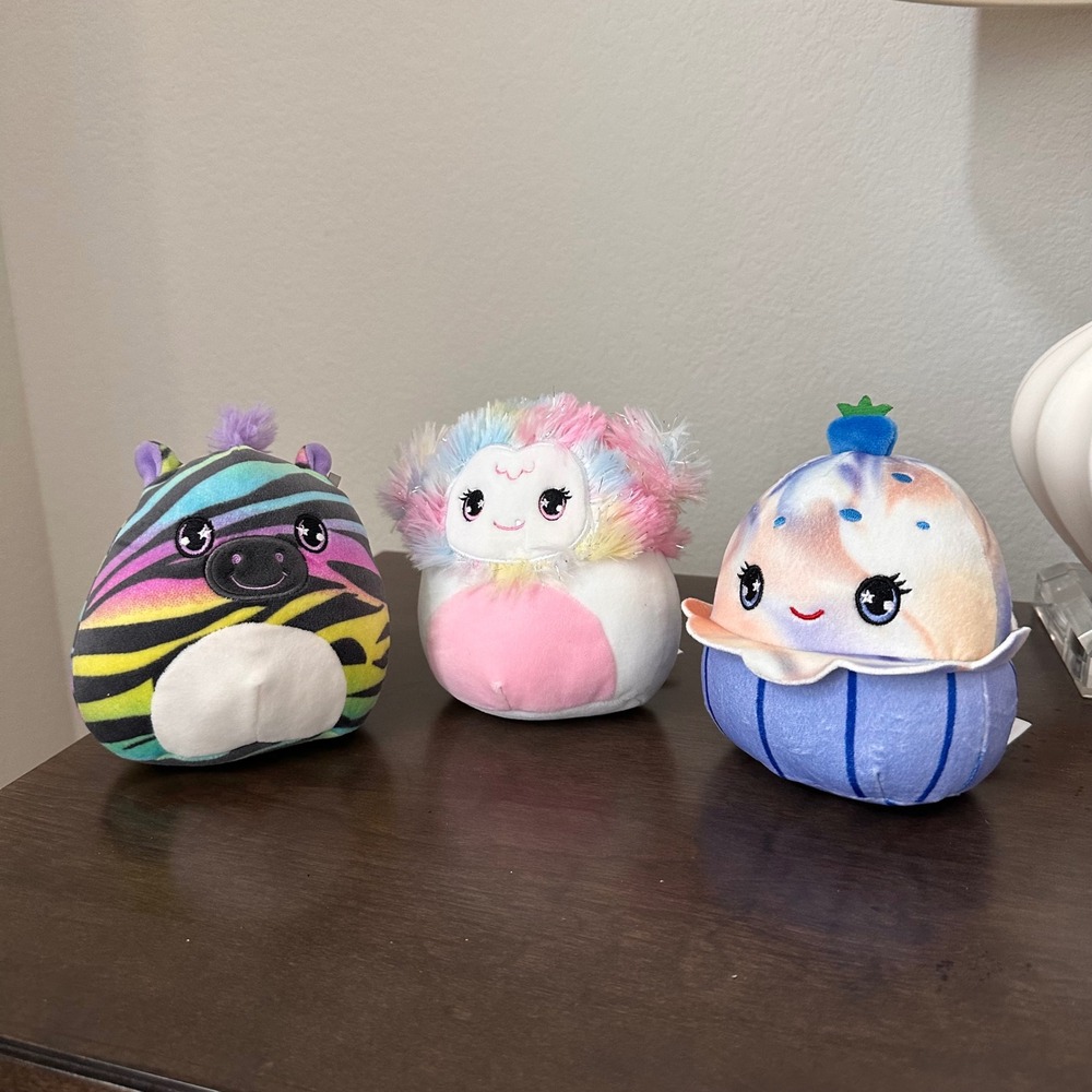 Squishmallows 5 Inch Plush Lot Safiyah Zebra Zaylee Bigfoot Blueberry Cupcake